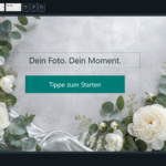 Studio-Gastbildschirm-Gestalter zum Anpassen von Hintergrund, Texten und Schaltflächen
